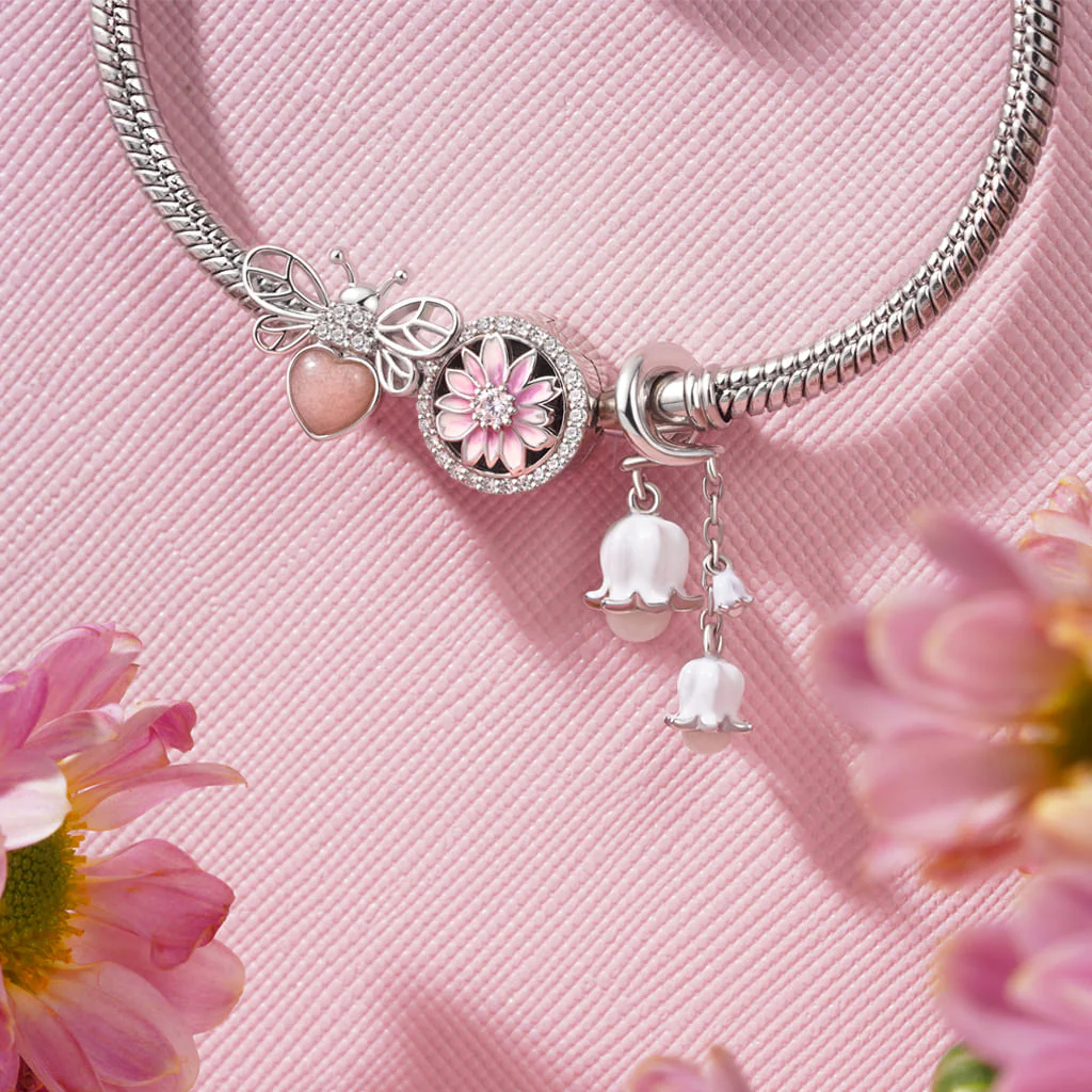 Gnoce Blooming Lily of the Valley Charm Platinum-plated Silver Blend - Image 4