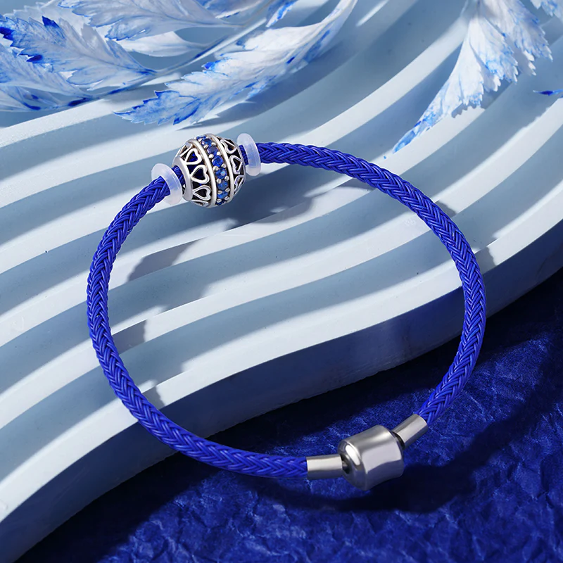 Gnoce Blue Basic Bracelet with 2 Pieces of Stoppers - Image 3
