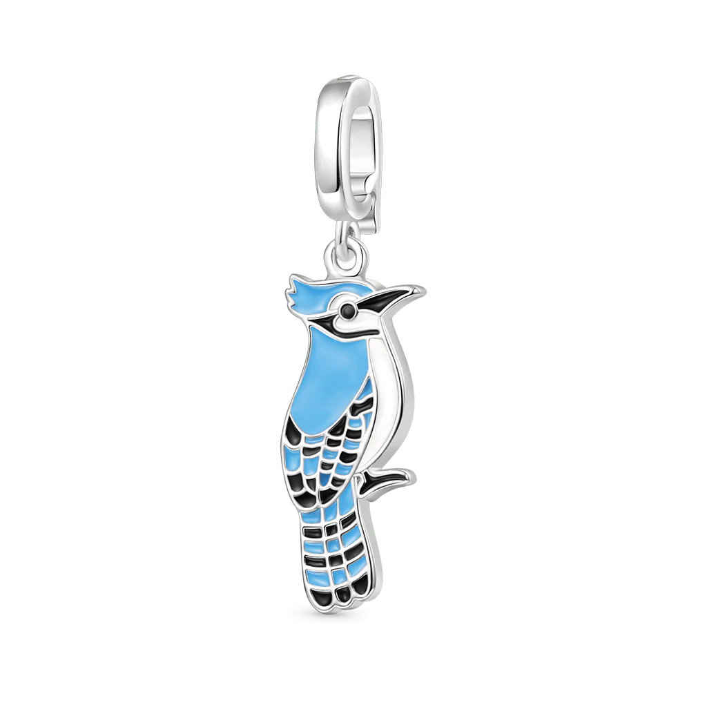 Gnoce Blue Black Jay Clasp Clusters Charm Platinum-plated Silver Blend