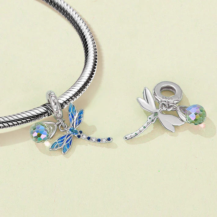 Gnoce Blue Dragonfly Pendant Dangle Charm - Image 3