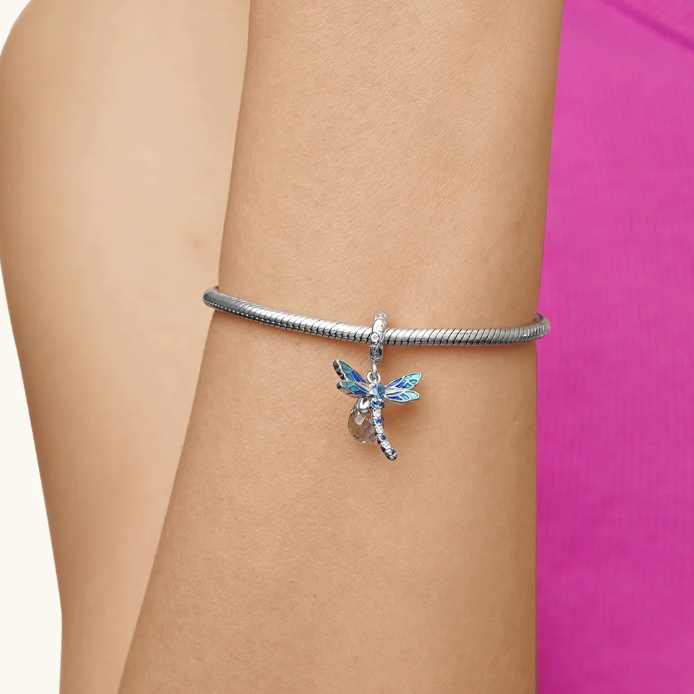 Gnoce Blue Dragonfly Pendant Dangle Charm - Image 7