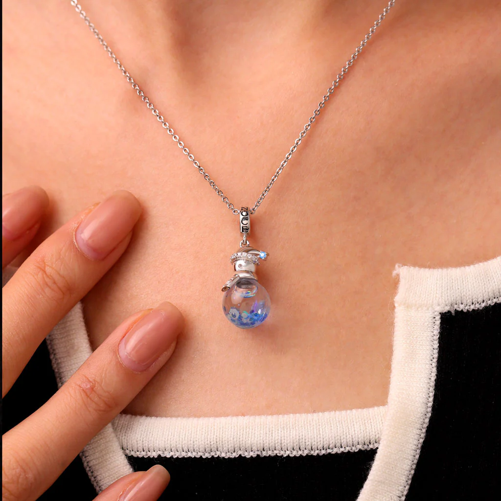 Gnoce Snowflake Glitter Quicksand Snowman Charm Platinum-plated Silver Blend - Image 7