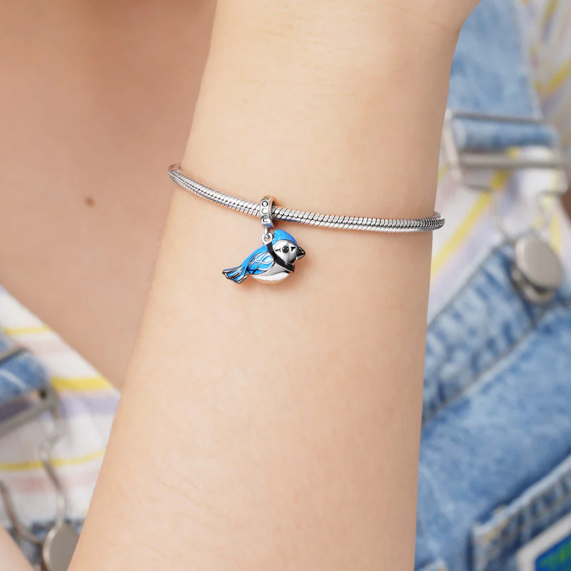 Gnoce Blue Jay Charm Platinum-plated Silver Blend - Image 3