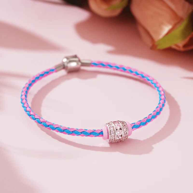 Gnoce Blue Pink Basic Bracelet with 2 Pieces of Stoppers - Image 3