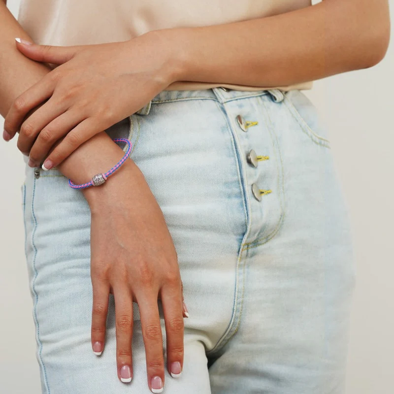 Gnoce Blue Pink Basic Bracelet with 2 Pieces of Stoppers - Image 6