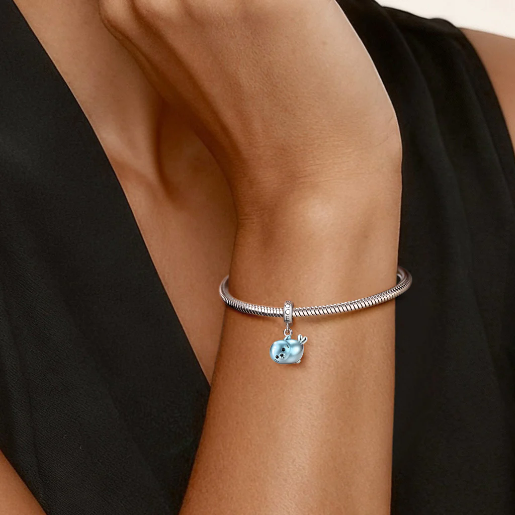 Gnoce Blue Sea Lion Charm Platinum-plated Silver Blend - Image 2
