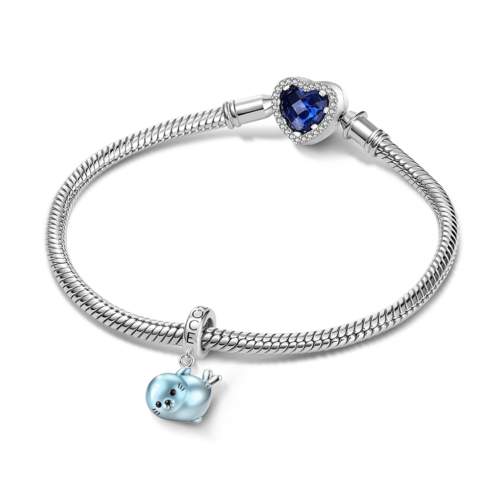 Gnoce Blue Sea Lion Charm Platinum-plated Silver Blend - Image 3