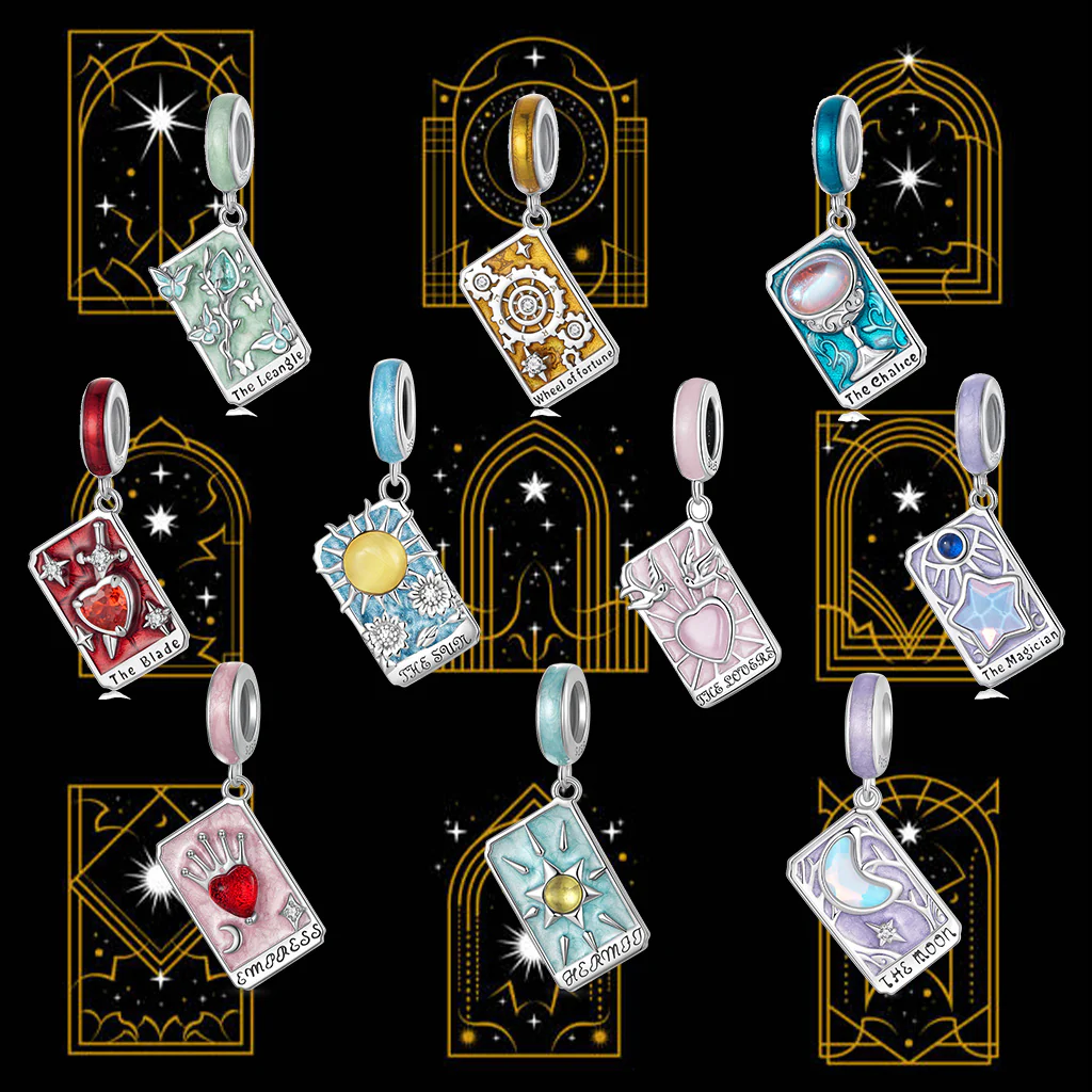 Gnoce Blue Tarot Card Sun Pendant Dangle Charm - Image 3