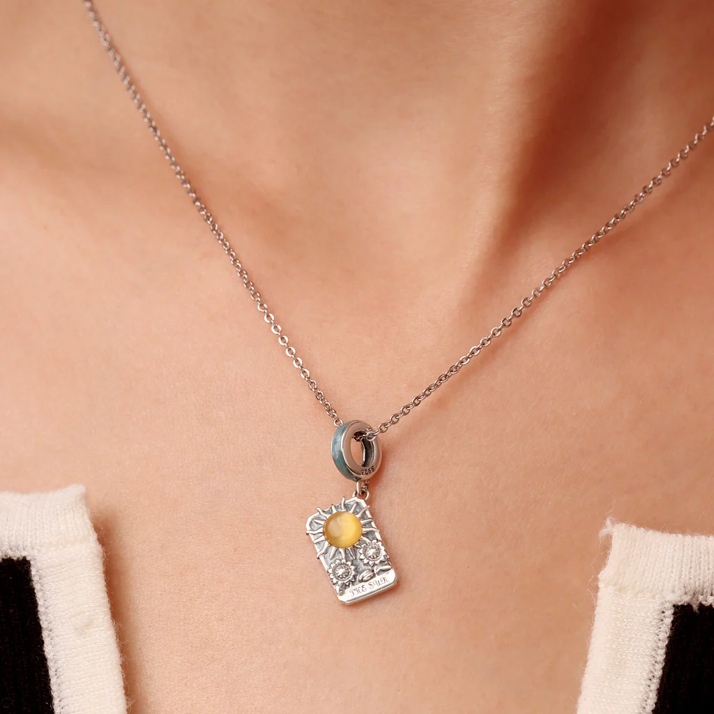 Gnoce Blue Tarot Card Sun Pendant Dangle Charm - Image 5