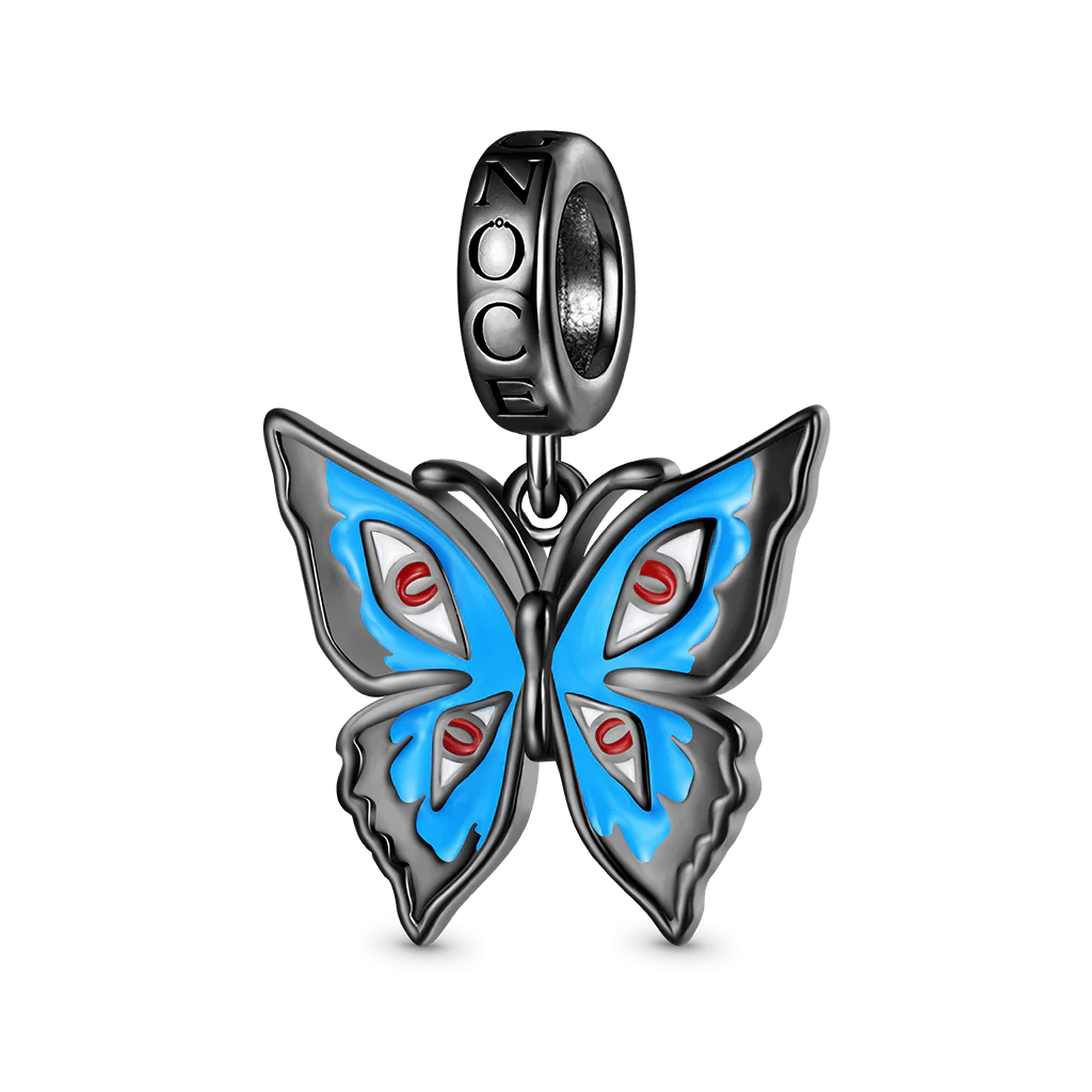 Gnoce Little Goody Two Shoes Blue Walpurga Butterfly Charm Platinum-plated Silver Blend