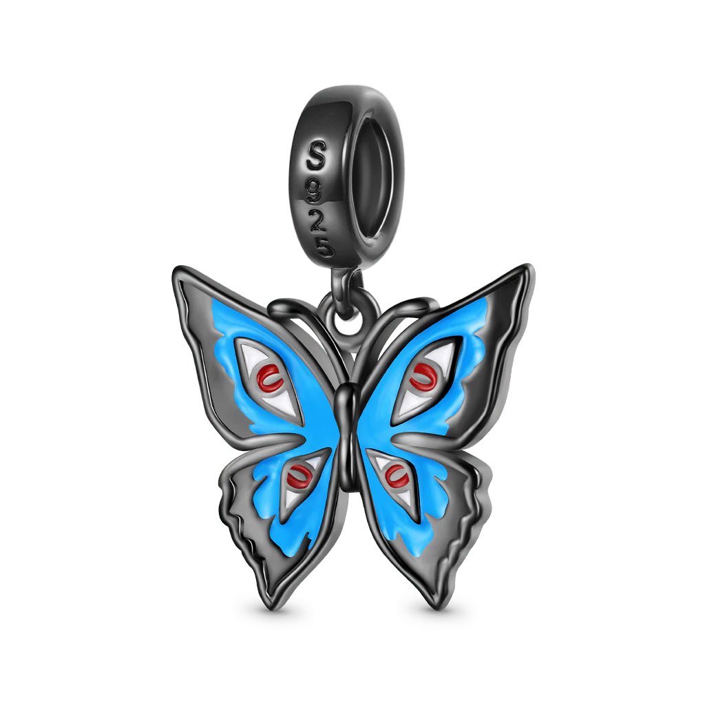Gnoce Little Goody Two Shoes Blue Walpurga Butterfly Charm Platinum-plated Silver Blend - Image 2