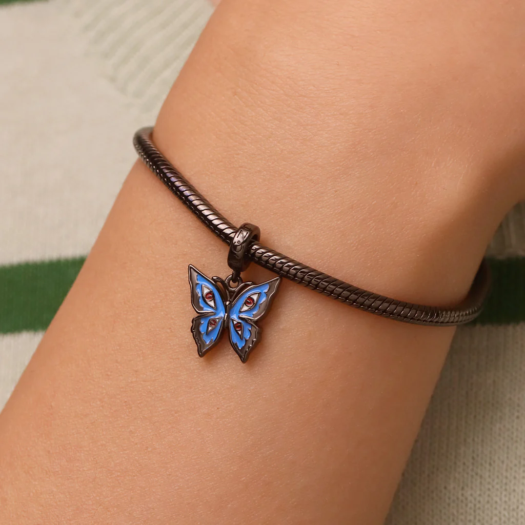 Gnoce Little Goody Two Shoes Blue Walpurga Butterfly Charm Platinum-plated Silver Blend - Image 5