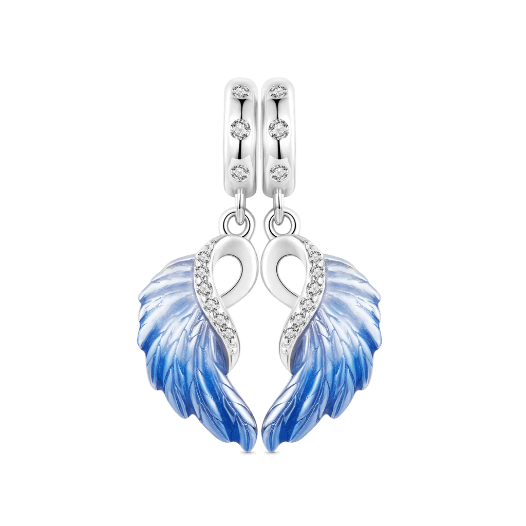 Gnoce Blue Wings Double Pendant Dangle Charm