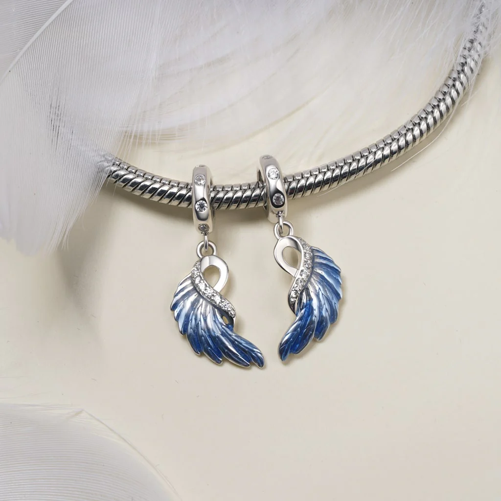 Gnoce Blue Wings Double Pendant Dangle Charm - Image 4