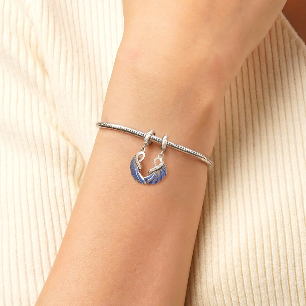 Gnoce Blue Wings Double Pendant Dangle Charm - Image 7