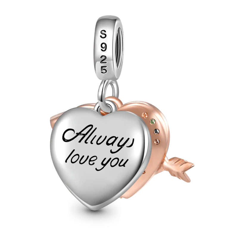Gnoce Bow & Arrow Heart Double Charm Platinum-plated Silver Blend - Image 2