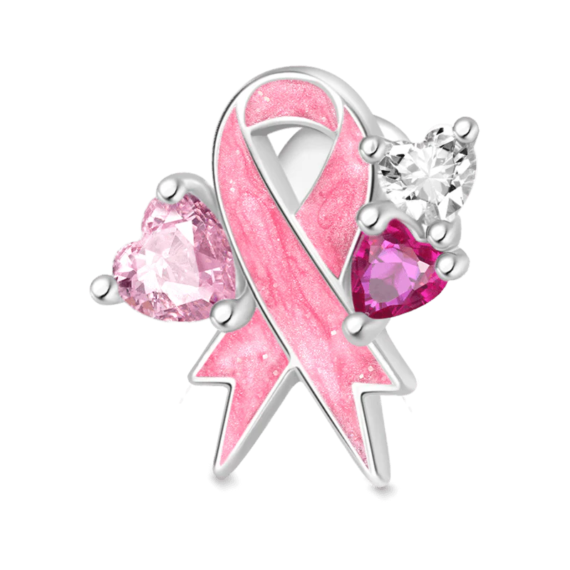 Gnoce Breast Cancer Awareness Pink Ribbon Charm