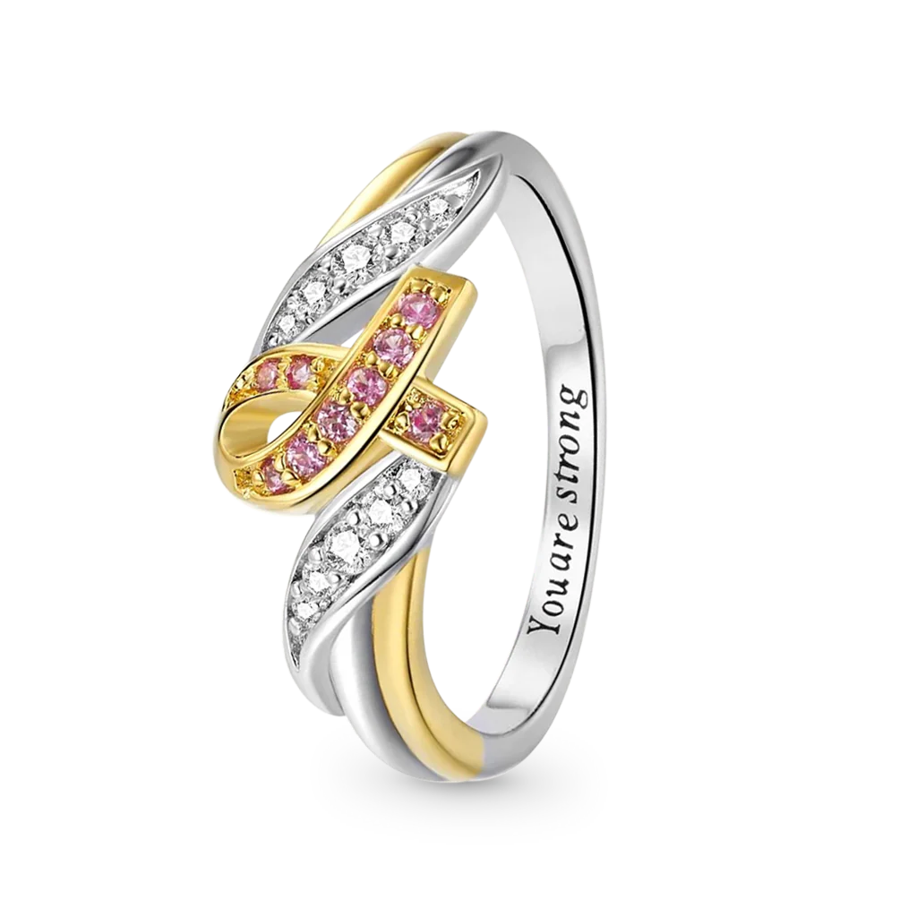 Gnoce Personalized Breast Cancer Awareness Ribbon Ring - Image 2