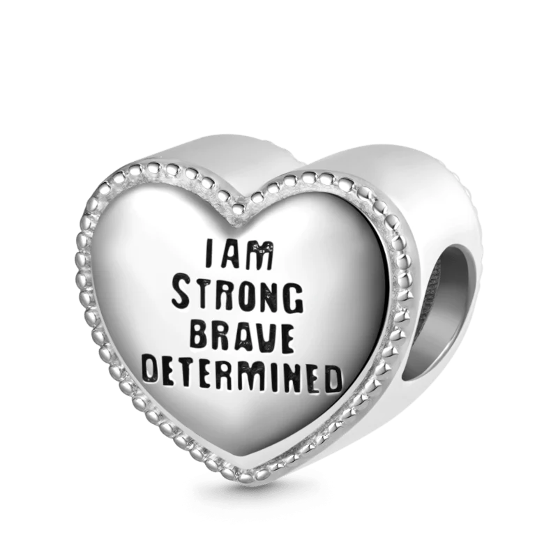 Gnoce Pink Ribbon Breast Cancer Awareness Charm Platinum-plated Silver Blend - Image 2