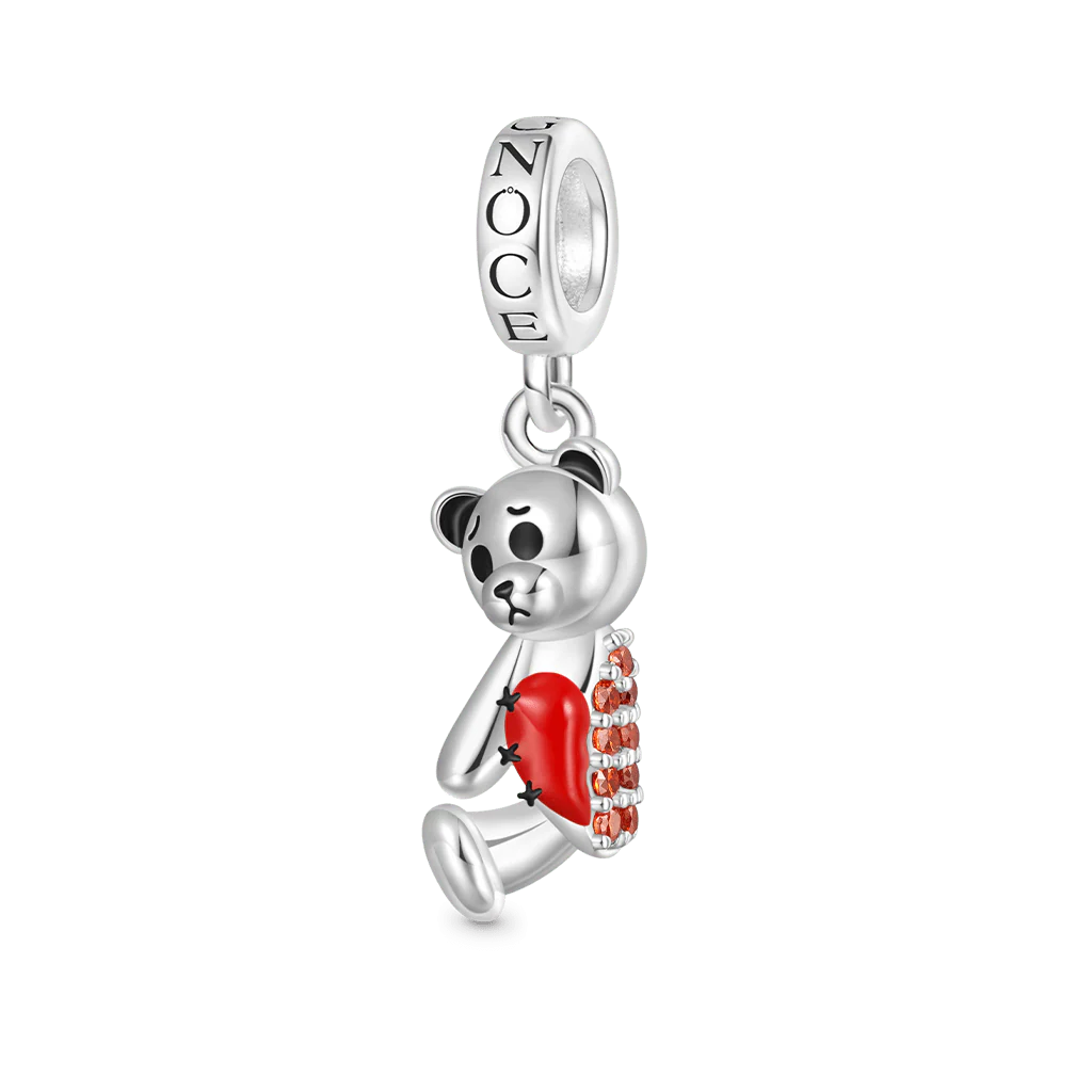 Gnoce Halloween Broken Torn Bear Charm Platinum-plated Silver Blend