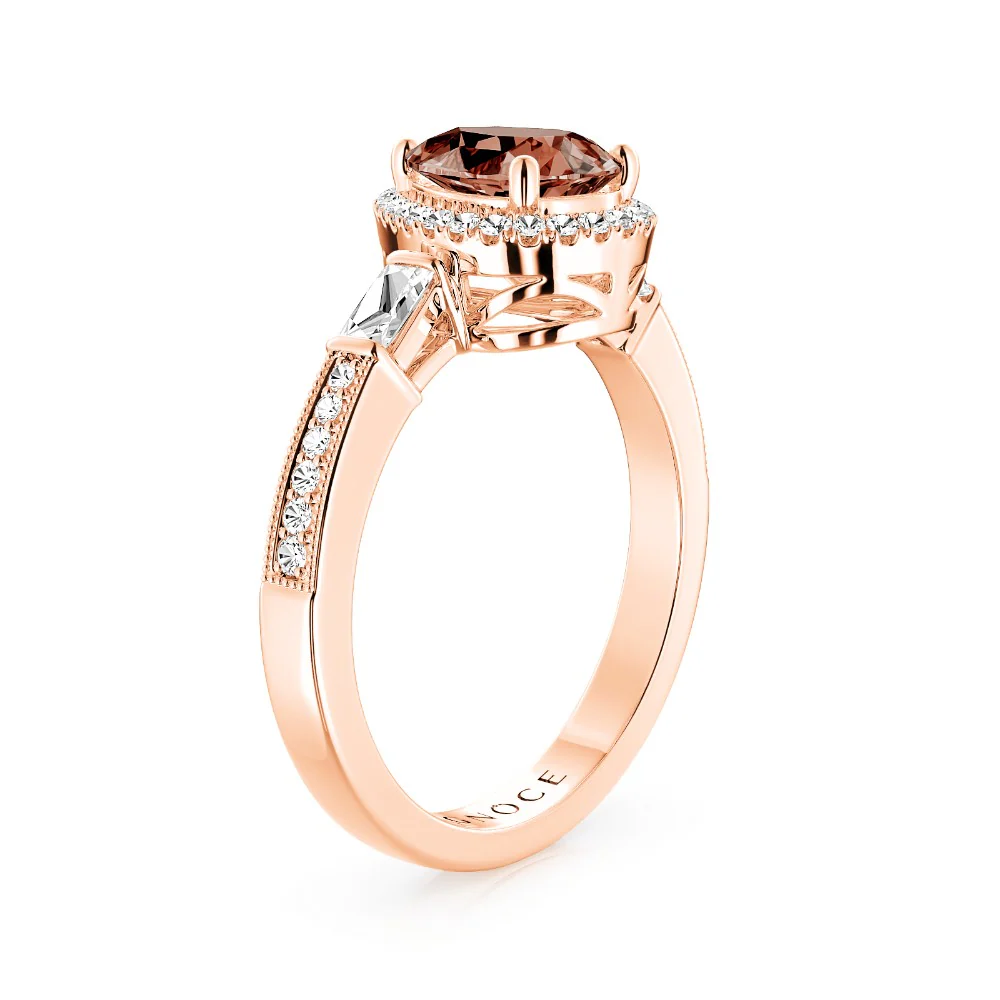 Gnoce Sparkling Brown Teardrop Promise Ring Platinum-plated Silver Blend - Image 2