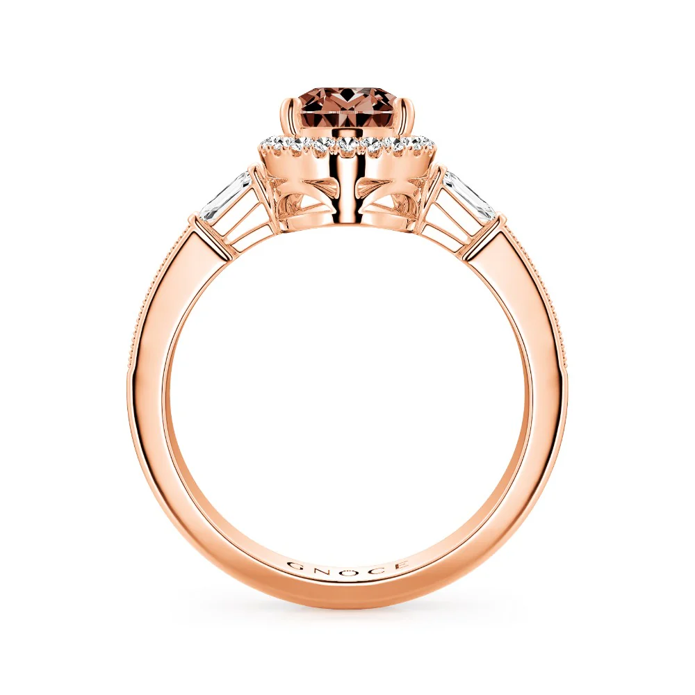 Gnoce Sparkling Brown Teardrop Promise Ring Platinum-plated Silver Blend - Image 3
