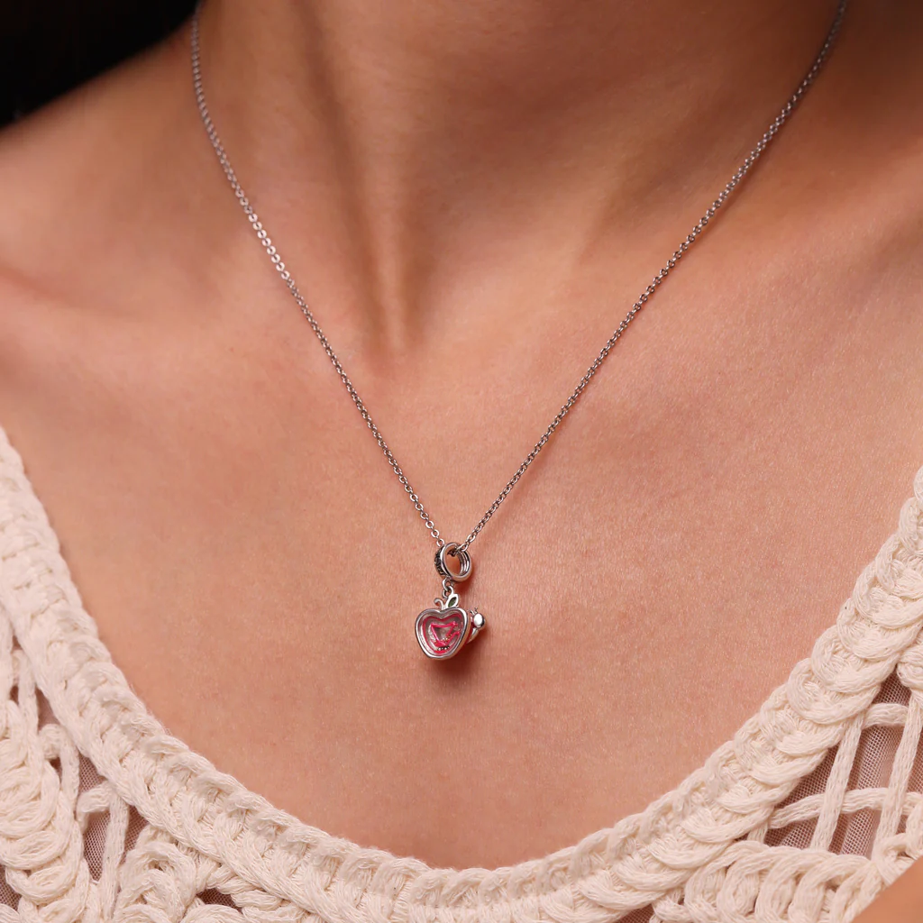 Gnoce Sliding Bug Apple Charm Platinum-plated Silver Blend - Image 6