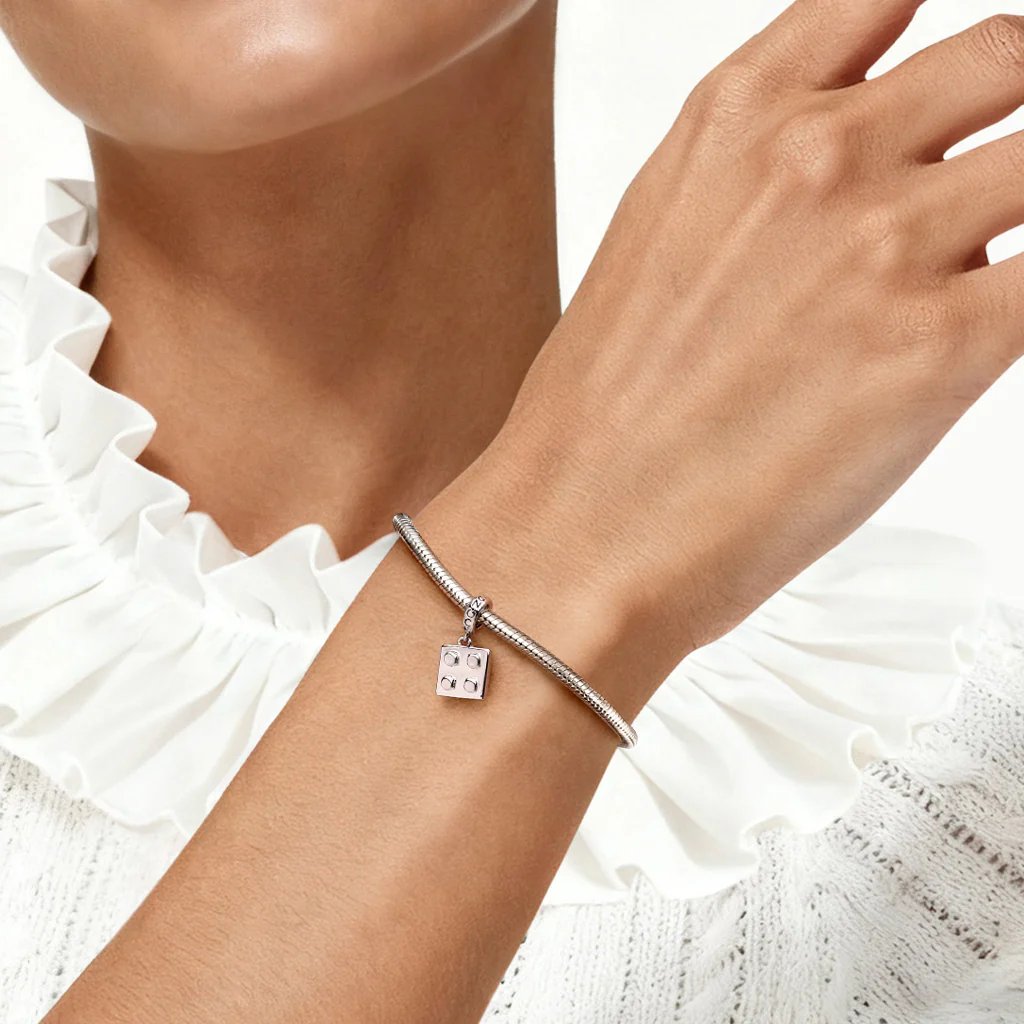 Gnoce Building Blocks Charm Platinum-plated Silver Blend - Image 2