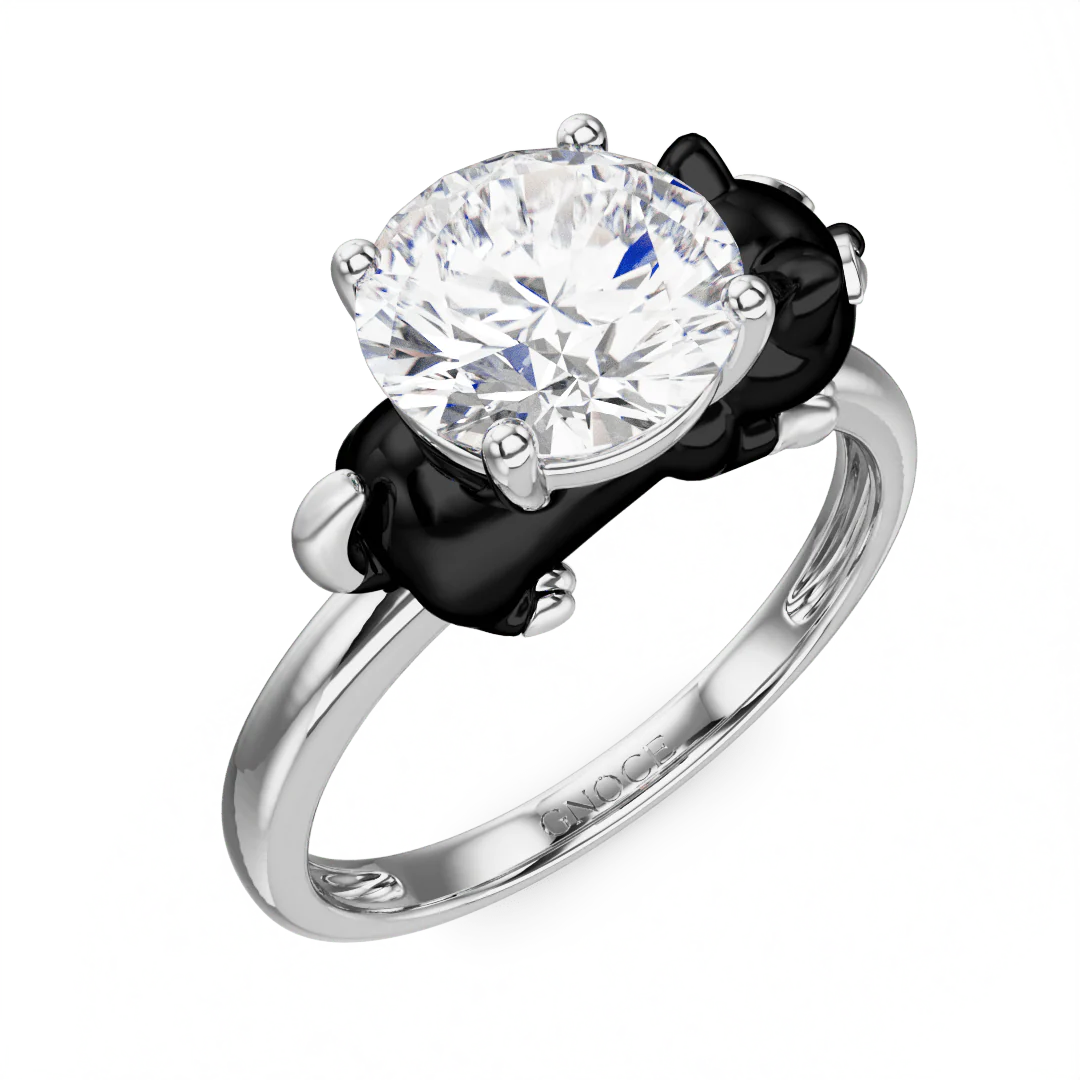 Gnoce Buttered Cat Embraces Moissanite Ring Platinum-plated Silver Blend - Image 3