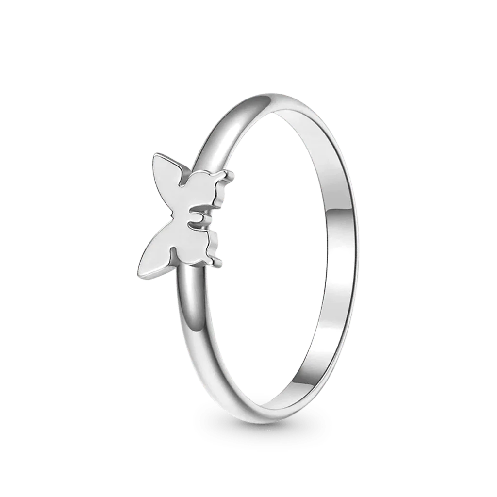Gnoce Valentine's Day Butterfly Adjustable Couple Rings - Image 3