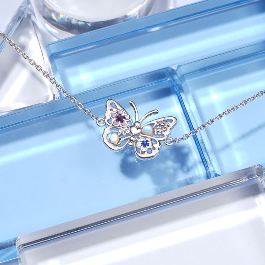 Gnoce Adjustable Flying Butterfly Bracelet Platinum-plated Silver Blend - Image 2