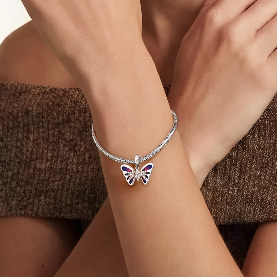 Gnoce  Butterfly Charm Platinum-plated Silver Blend - Image 3