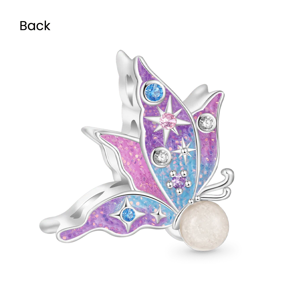 Gnoce Butterfly Glow-in-the-Dark Charm Platinum-plated Silver Blend - Image 3