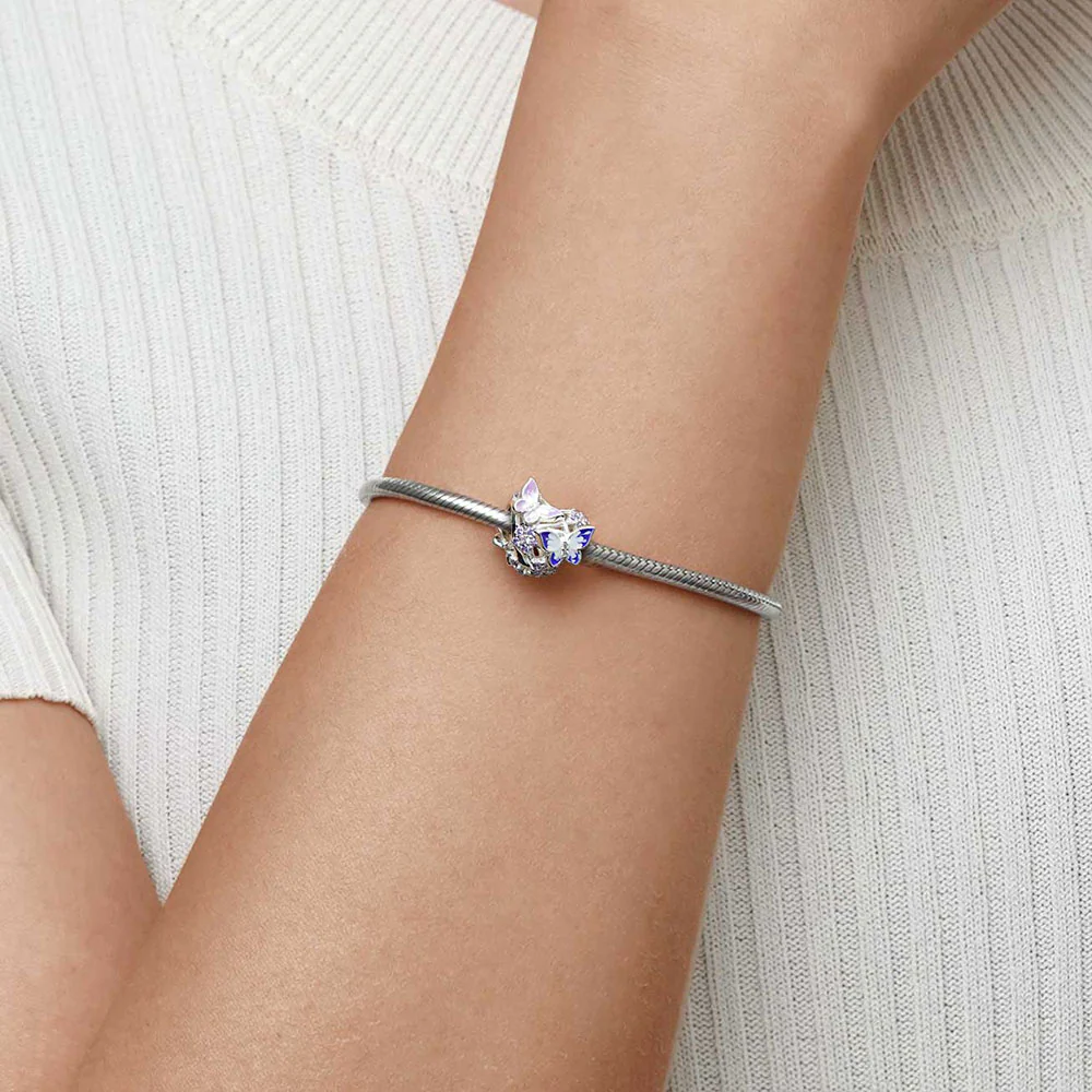 Gnoce Sparkling Butterfly Heart Charm - Image 5