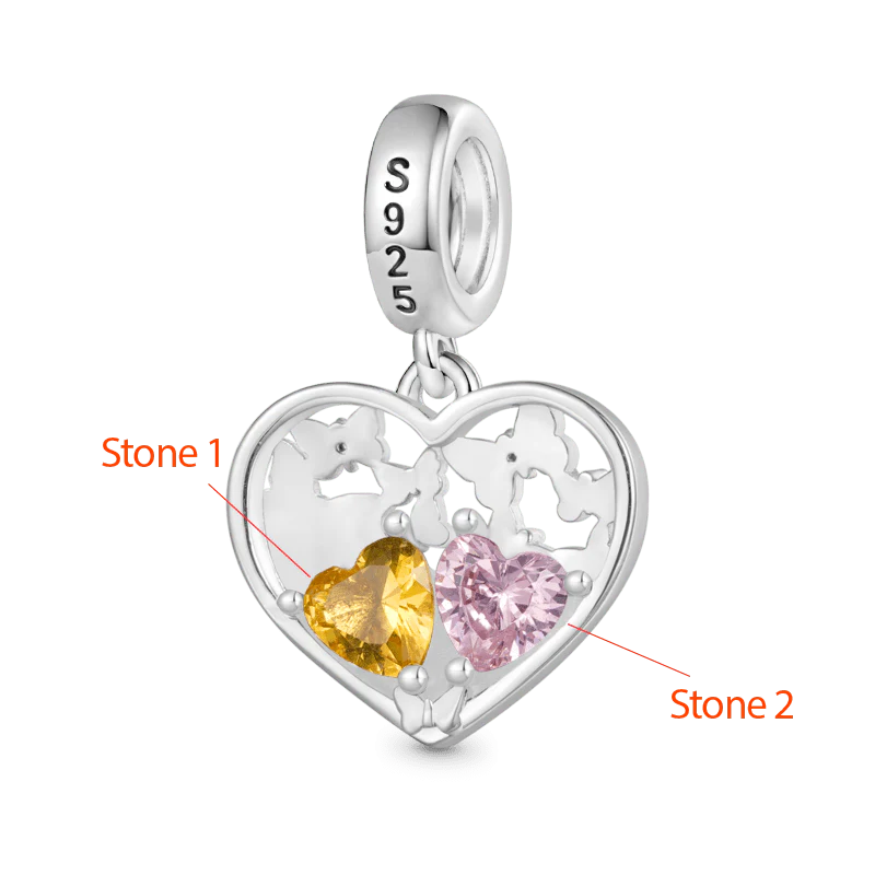 Gnoce Butterfly Love Birthstone Charm Platinum-plated Silver Blend - Image 3