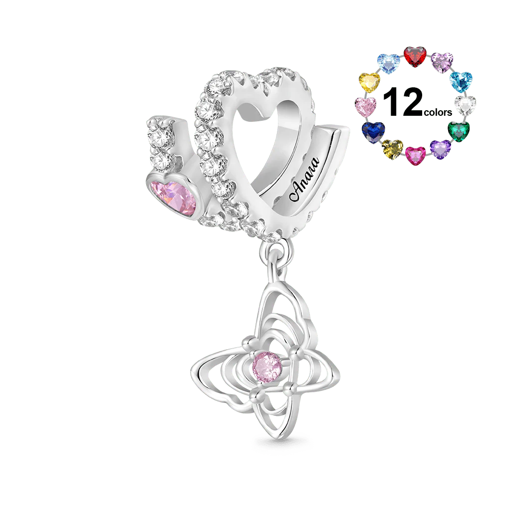 Gnoce Butterfly Love Letter Charm Platinum-plated Silver Blend