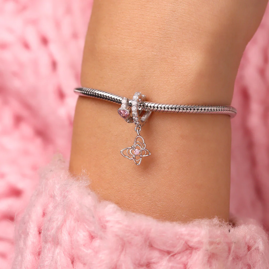 Gnoce Butterfly Love Letter Charm Platinum-plated Silver Blend - Image 6