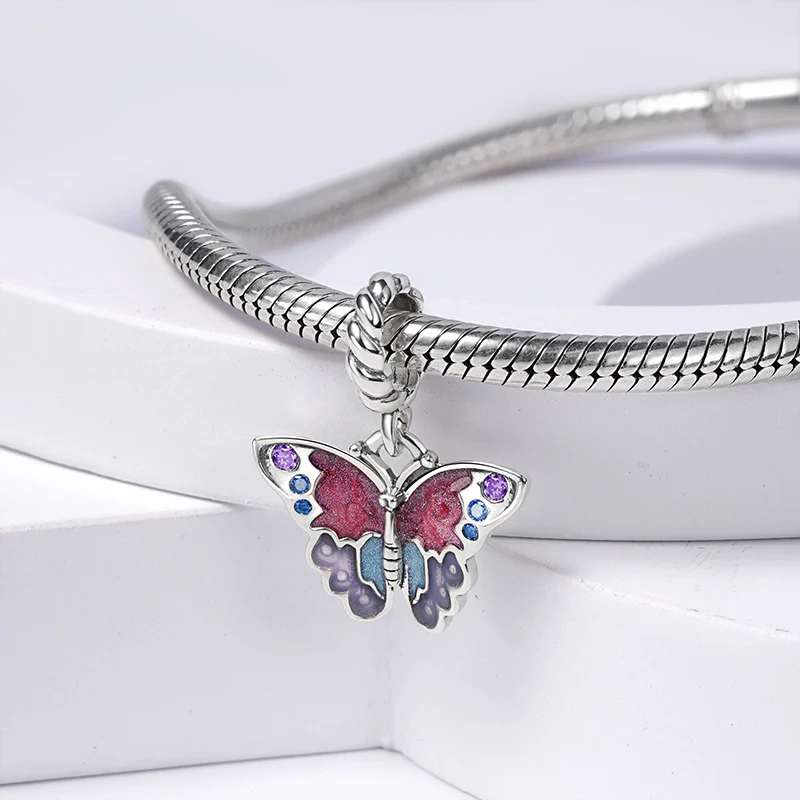 Butterfly Pendant Dangle Charm Sterling Silver - Image 2