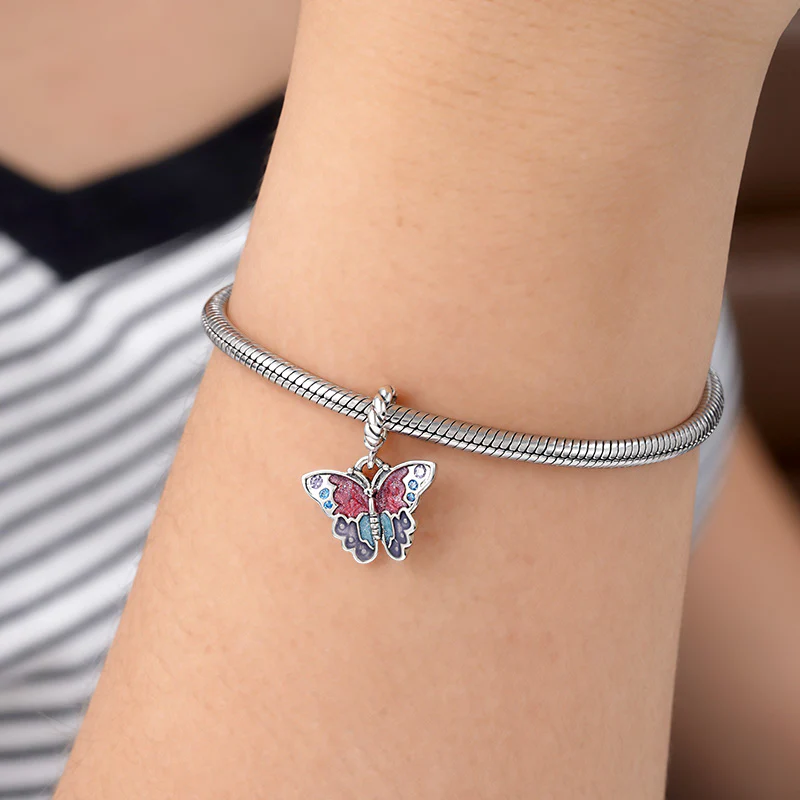 Butterfly Pendant Dangle Charm Sterling Silver - Image 3