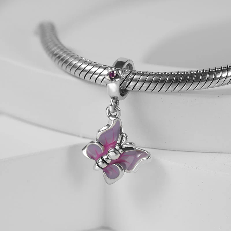 Butterfly Pendant Dangle Charm Sterling Silver - Image 2