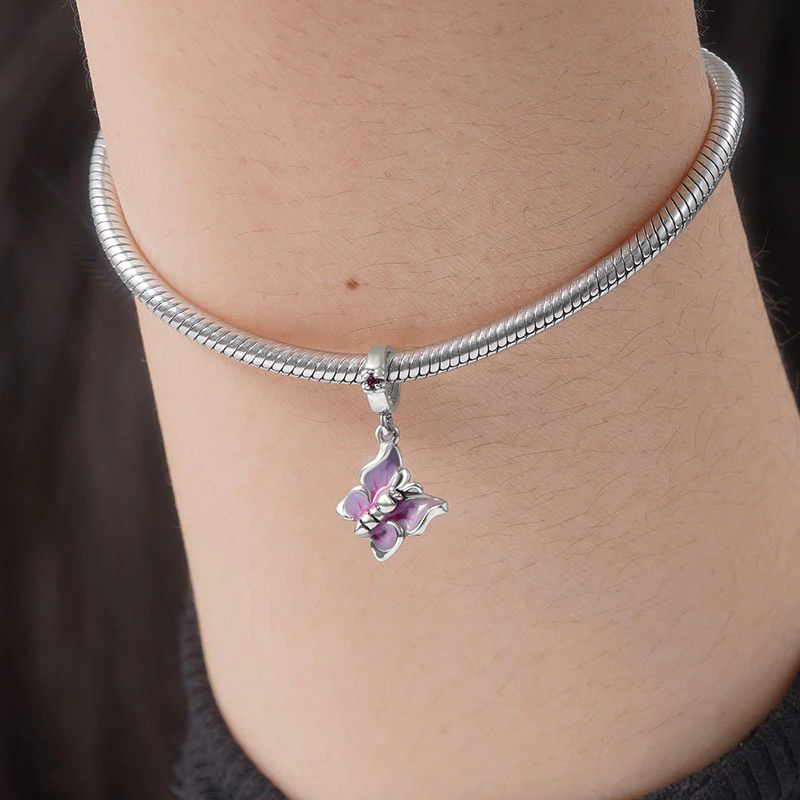 Butterfly Pendant Dangle Charm Sterling Silver - Image 3