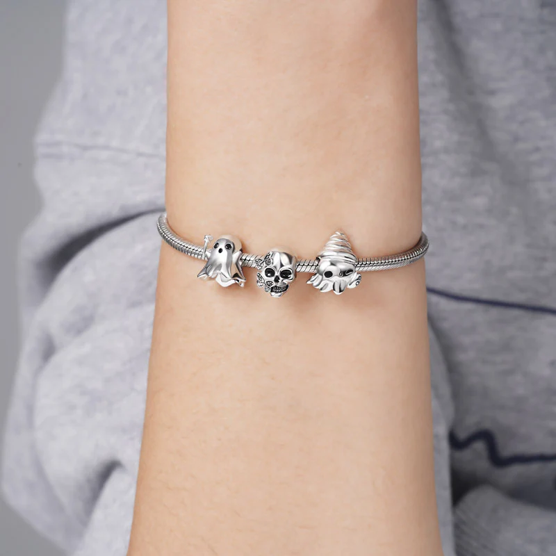 Gnoce Butterfly Skull Charm Platinum-plated Silver Blend - Image 3