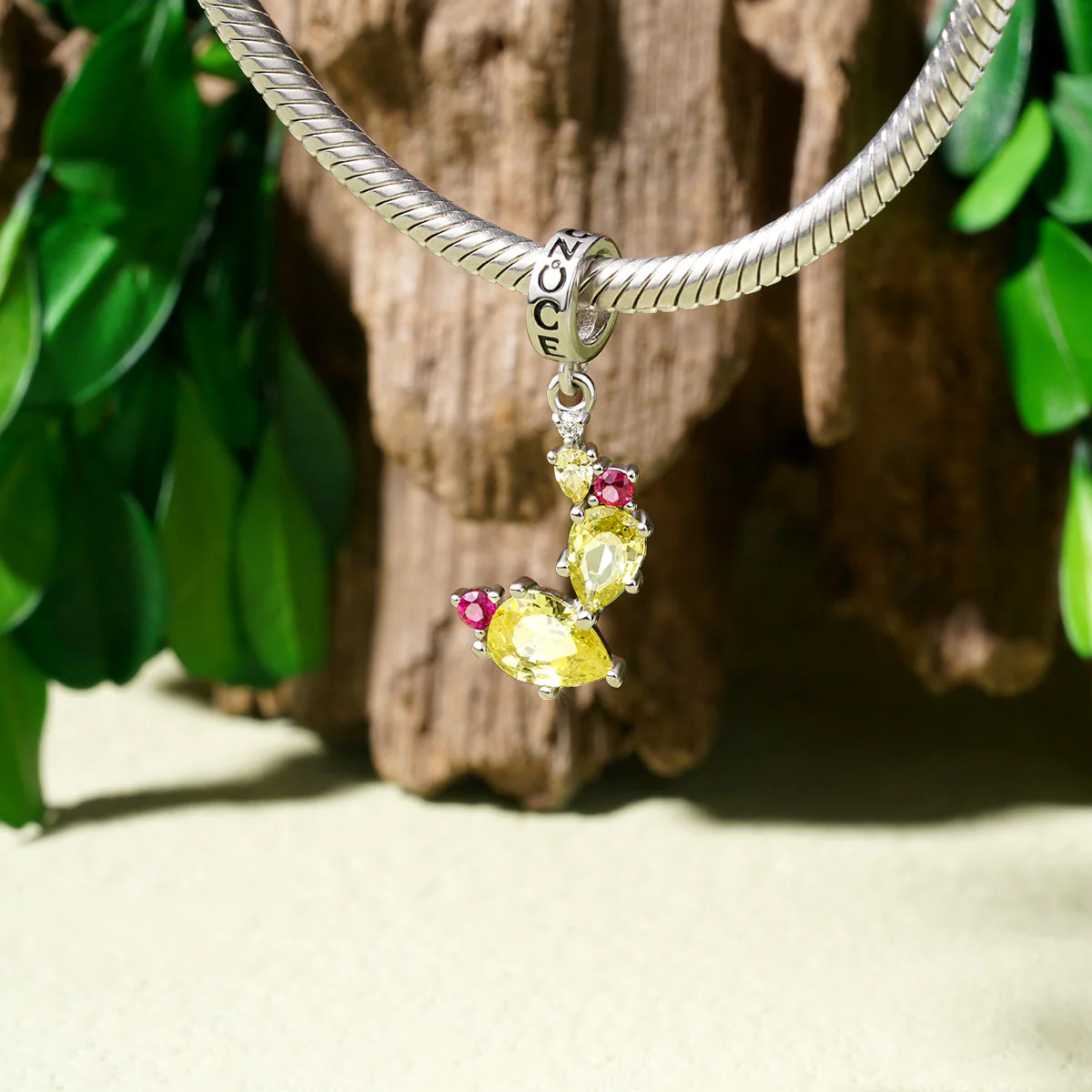 Gnoce Sparkling Cactus Pendant Dangle Charm - Image 3