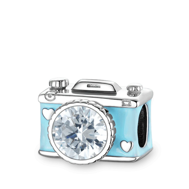 Camera Charm Bead Sterling Silver