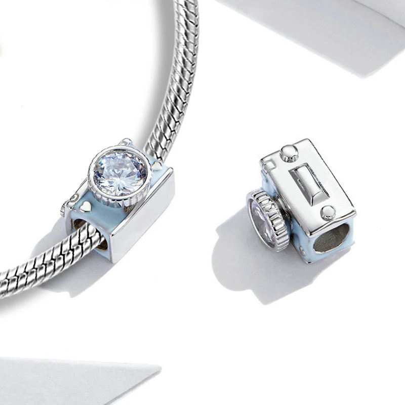 Camera Charm Bead Sterling Silver - Image 2