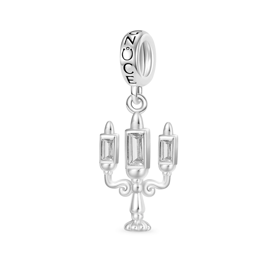 Gnoce Burning Candelabra Charm Platinum-plated Silver Blend