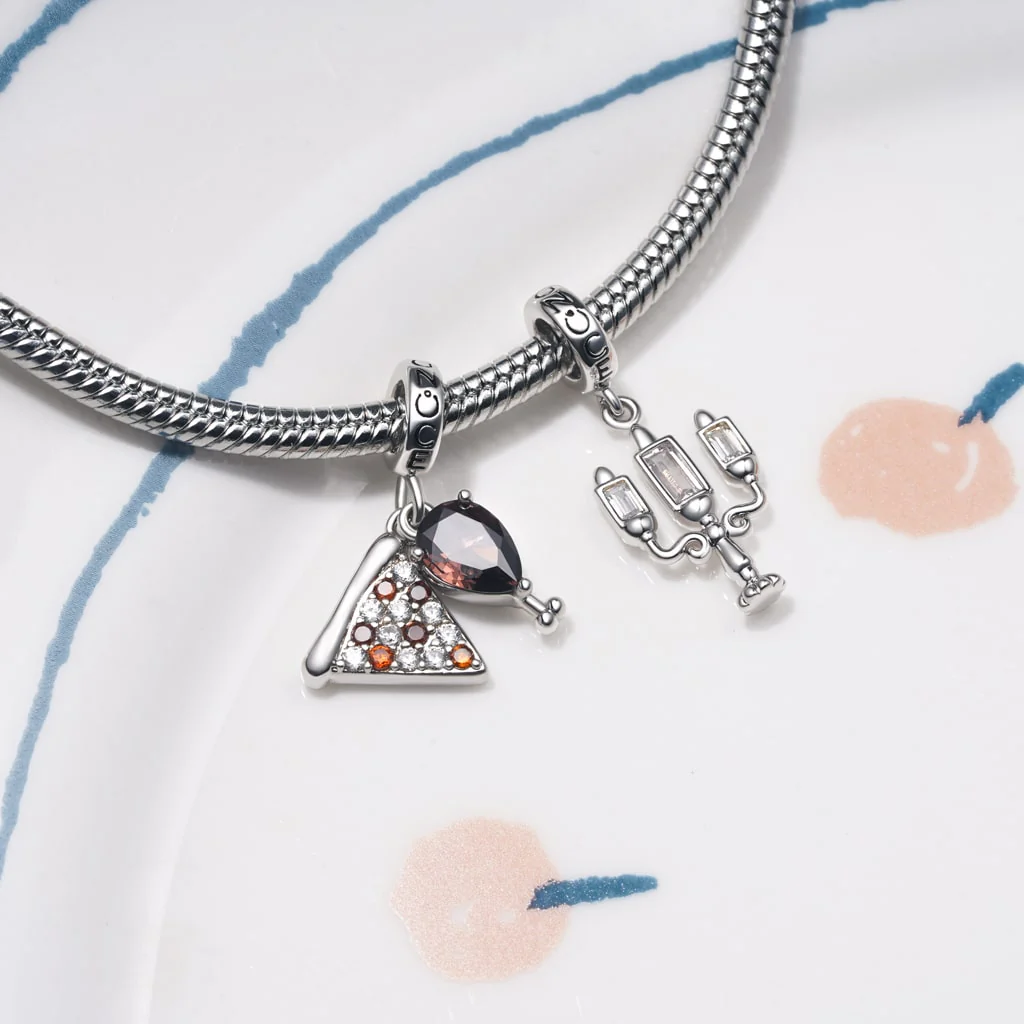 Gnoce Burning Candelabra Charm Platinum-plated Silver Blend - Image 3