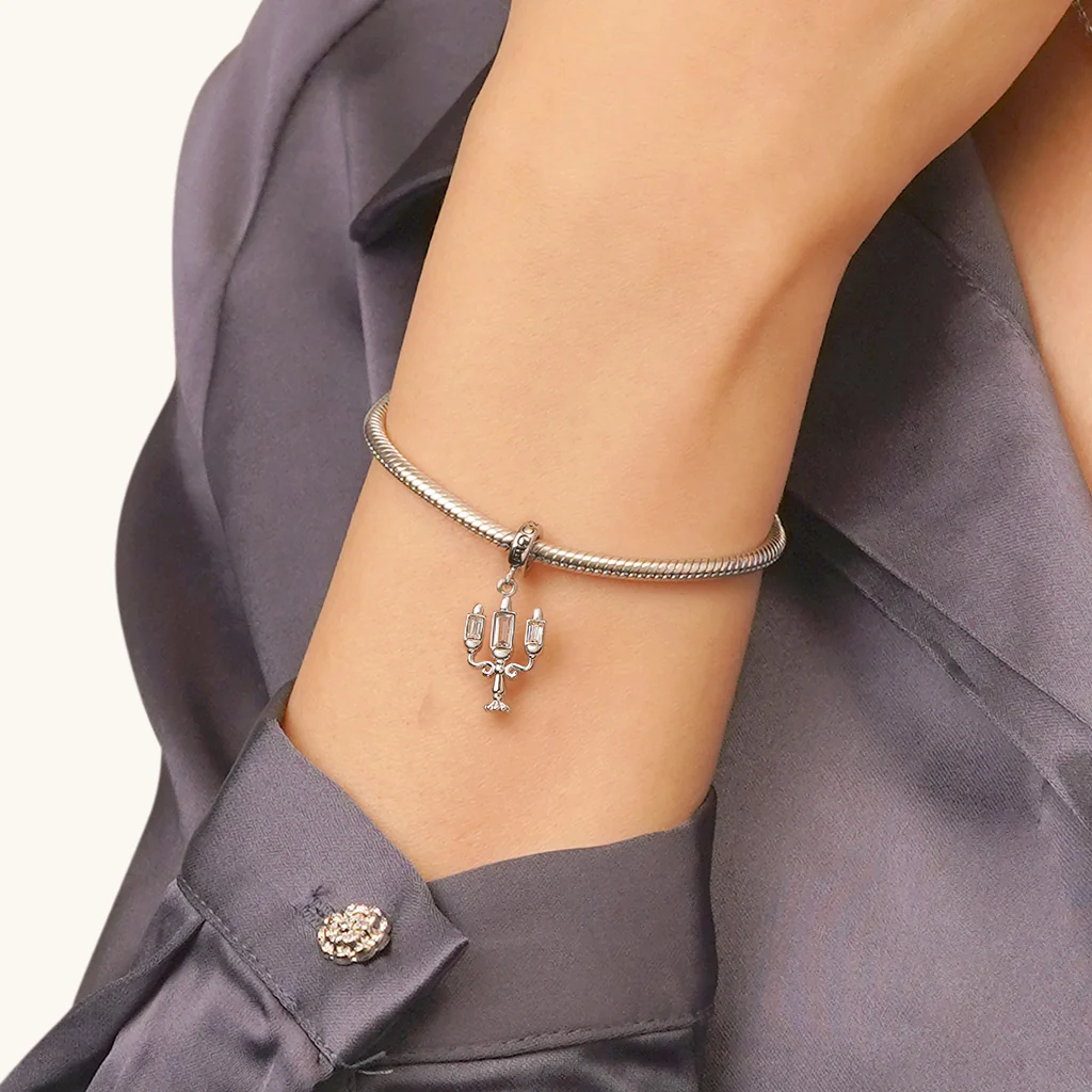 Gnoce Burning Candelabra Charm Platinum-plated Silver Blend - Image 6