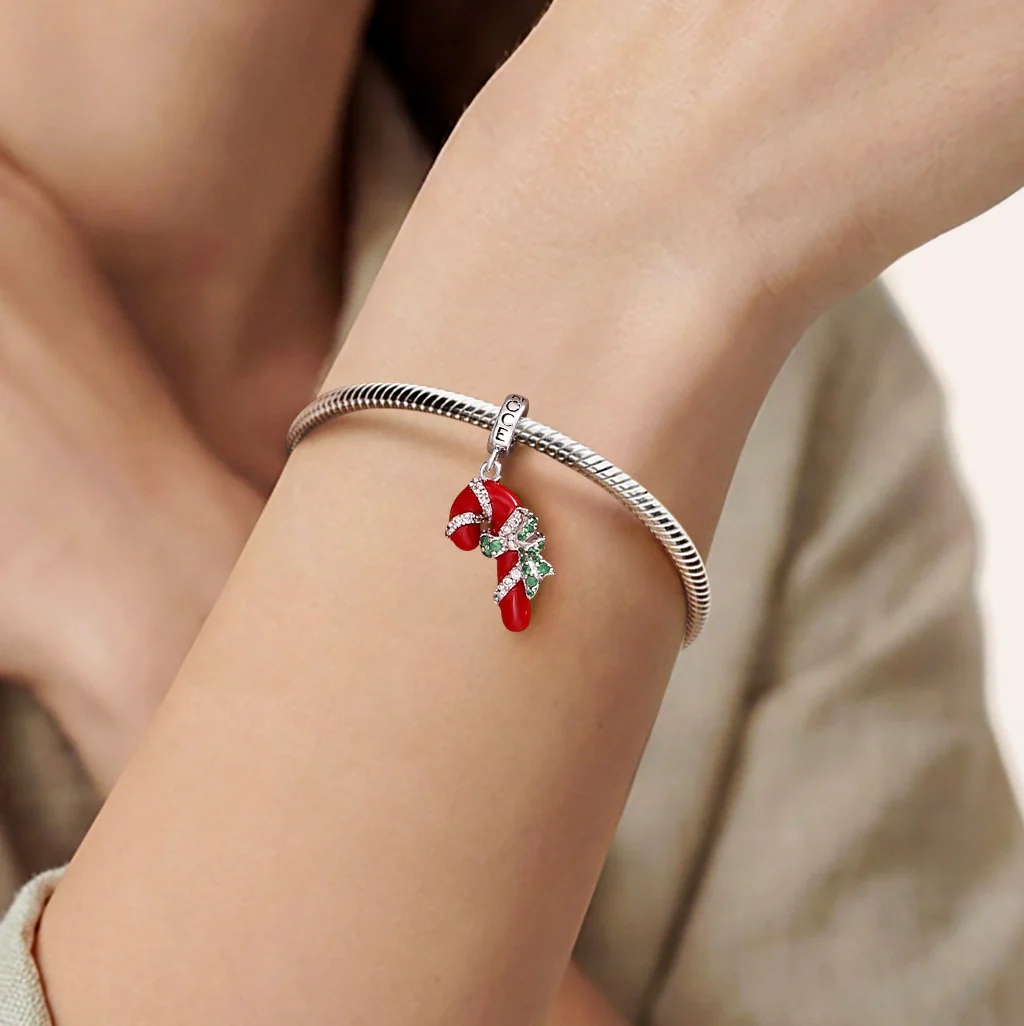 Gnoce  Candy Cane Pendant Dangle Charm - Image 2