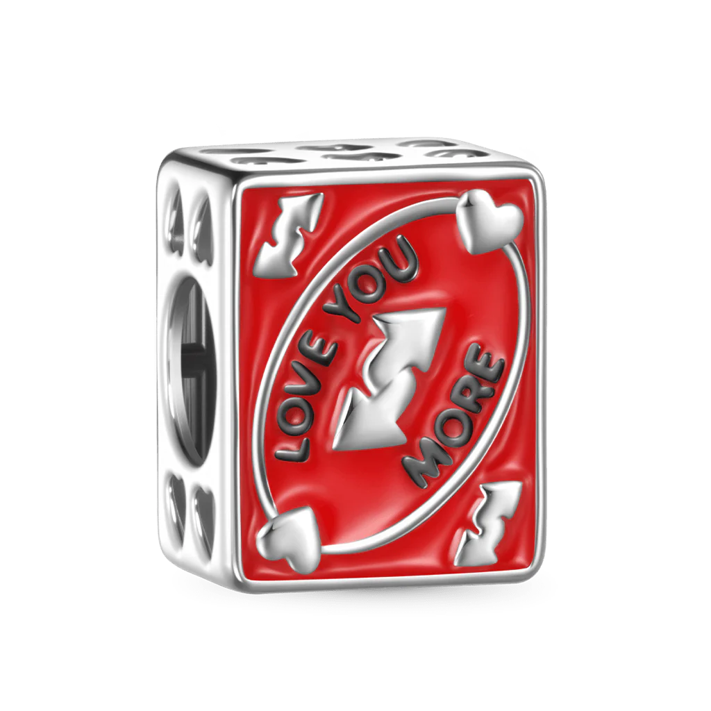 Gnoce "Love You More" Card Charm Platinum-plated Silver Blend - Image 5